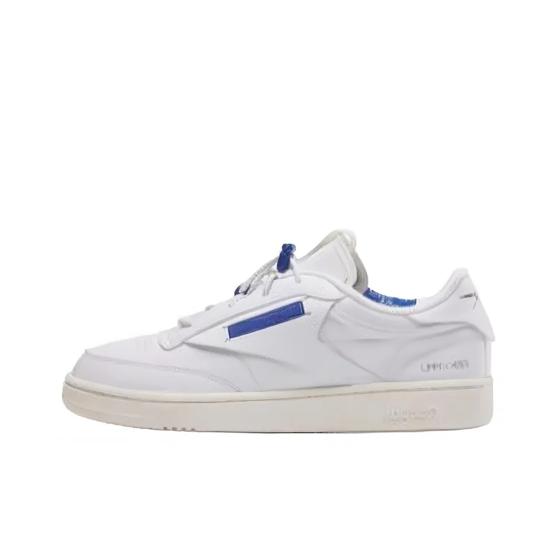 Молоко x REEBOK CLUB C 85 Веганские Низкие Кроссовки для Скейтбординга Унисекс Белые Синие