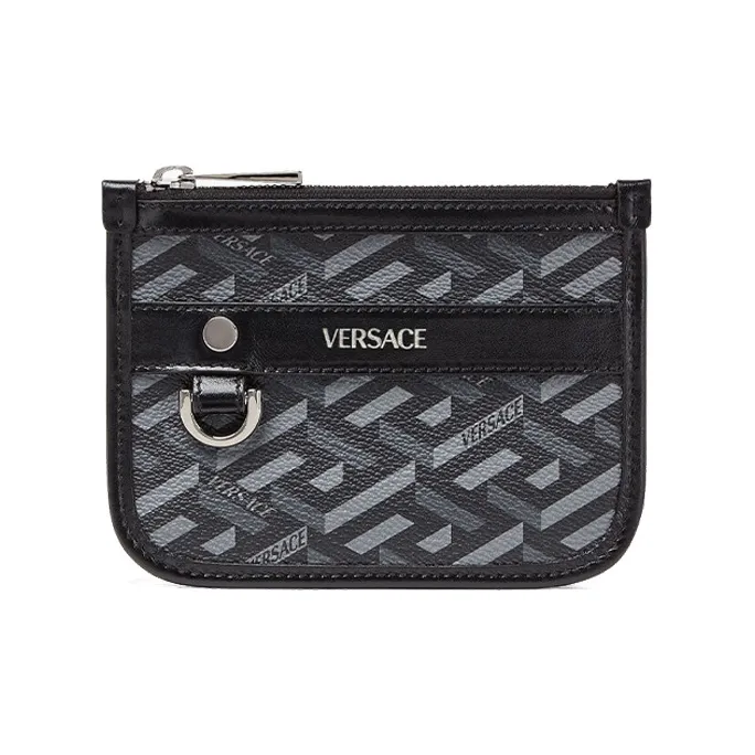 VERSACE Клатч из коровьей кожи унисекс черного цвета