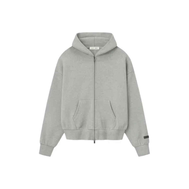 Fear of God ESSENTIALS FW25 Классическая посадка Флис ZIP UP Толстовка Бетон Вереск Свитшот Мужской