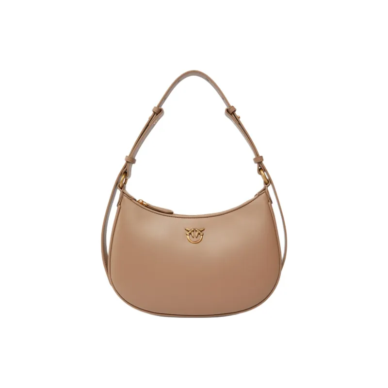 PINKO Half Moon Телячья кожа Сумка Сумка через плечо Средняя Женская Бежевая