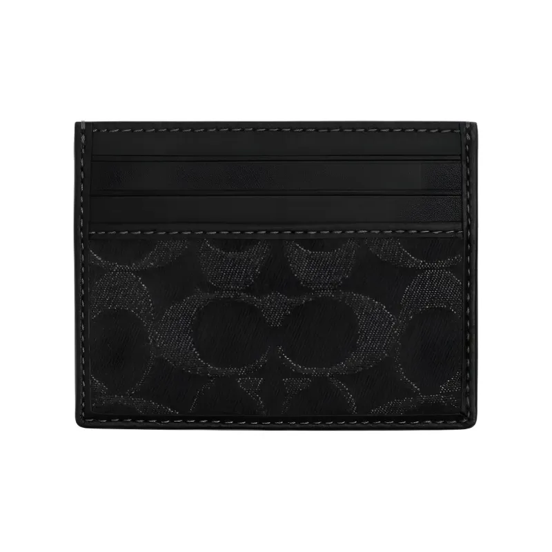 COACH Кожа Держатель для карт Стандартный (Стандартный) Мужской Серебряный и Черный