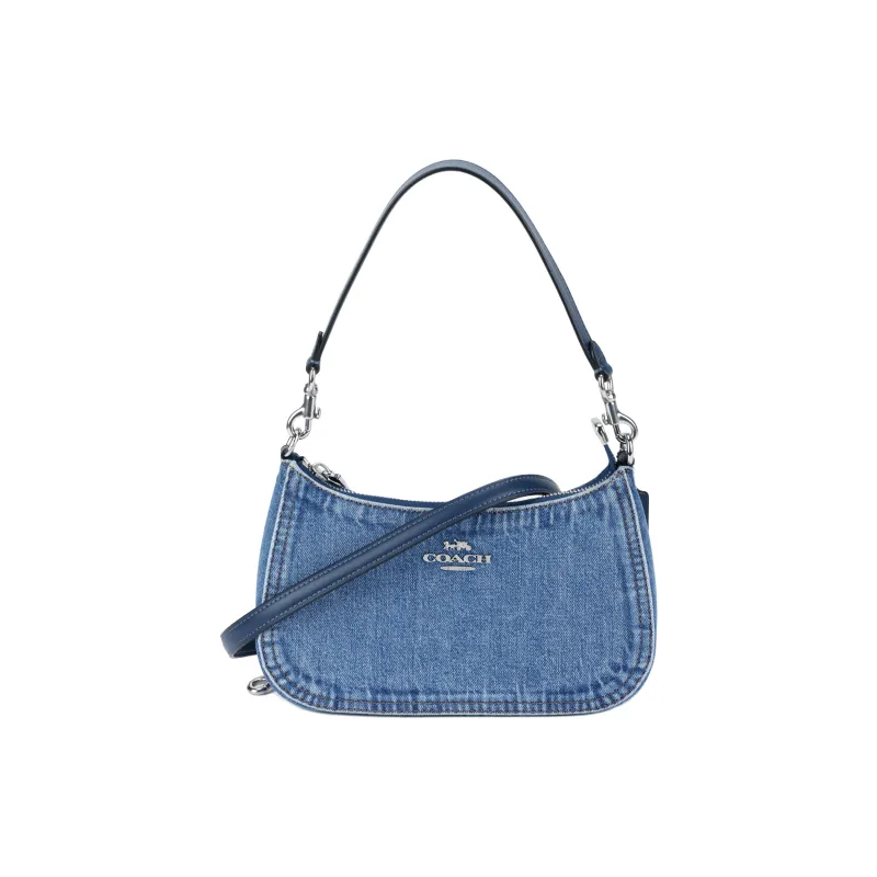 COACH Teri Ткань Сумка через плечо Средняя Женская Синяя
