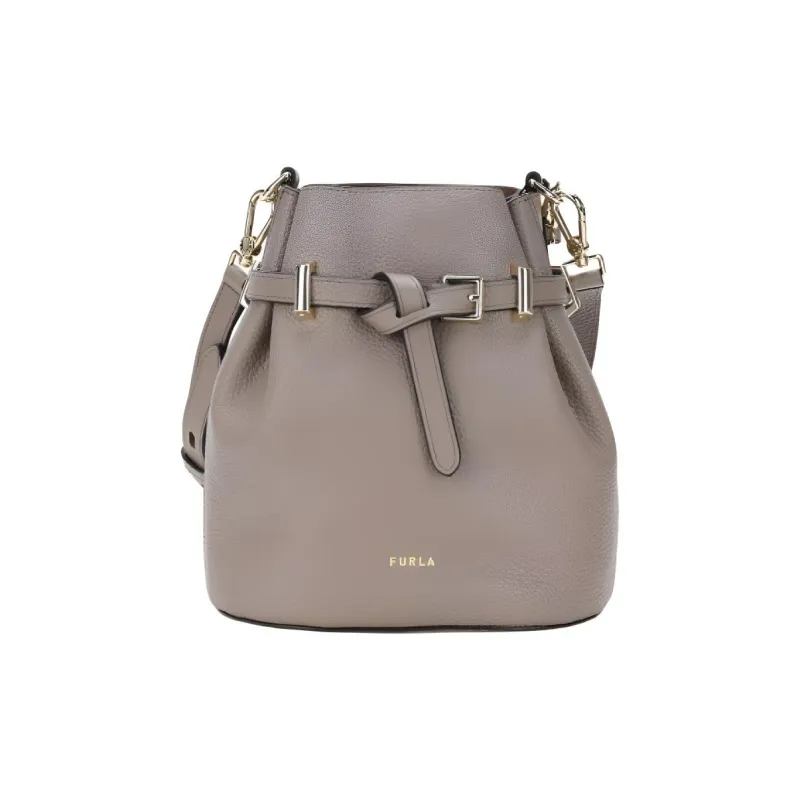 Furla Сумка через плечо из коровьей кожи ведрообразная сумка мини-сумка женский стиль цвет роковый серый