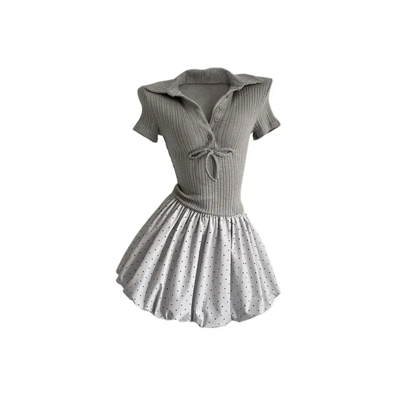 MUQINGQING Короткое платье с короткими рукавами для женщин