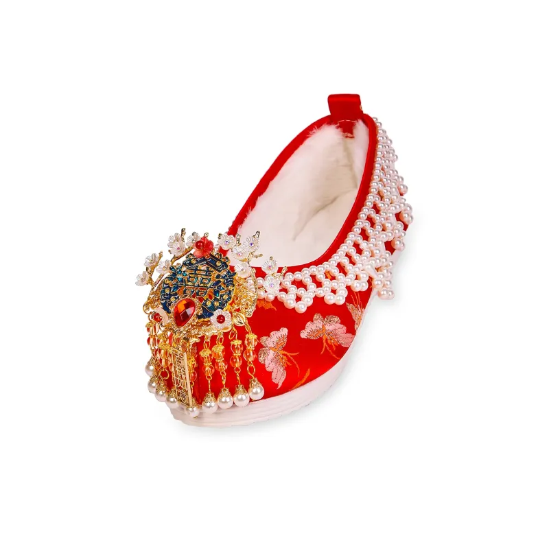 QIYUEHE [Good News AT Home] С флисовой подкладкой осенняя и зимняя популярная обувь стильный скрытый каблук 4 см