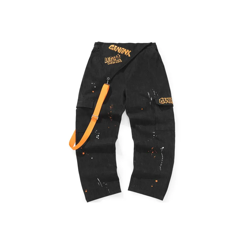 GENANX Комбинезоны Джинсы Унисекс Черный Серый