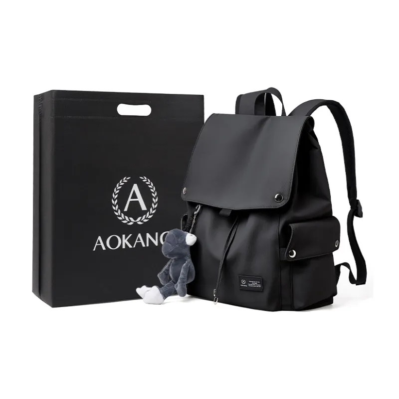 AOKANG Ткань Рюкзак для ноутбука Бизнес Путешествие Дорожная Сумка Рюкзак Большой Унисекс Черный Серый
