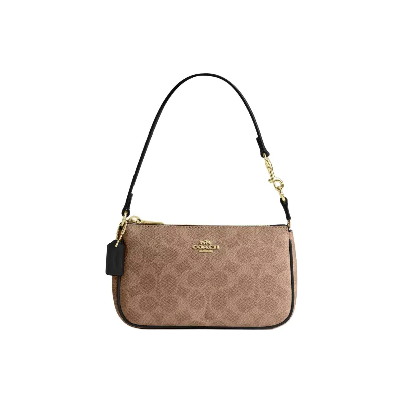 COACH Nolita Покрытый холст Сумка через плечо Маленькая Женская Коричневая Желтая и Черная