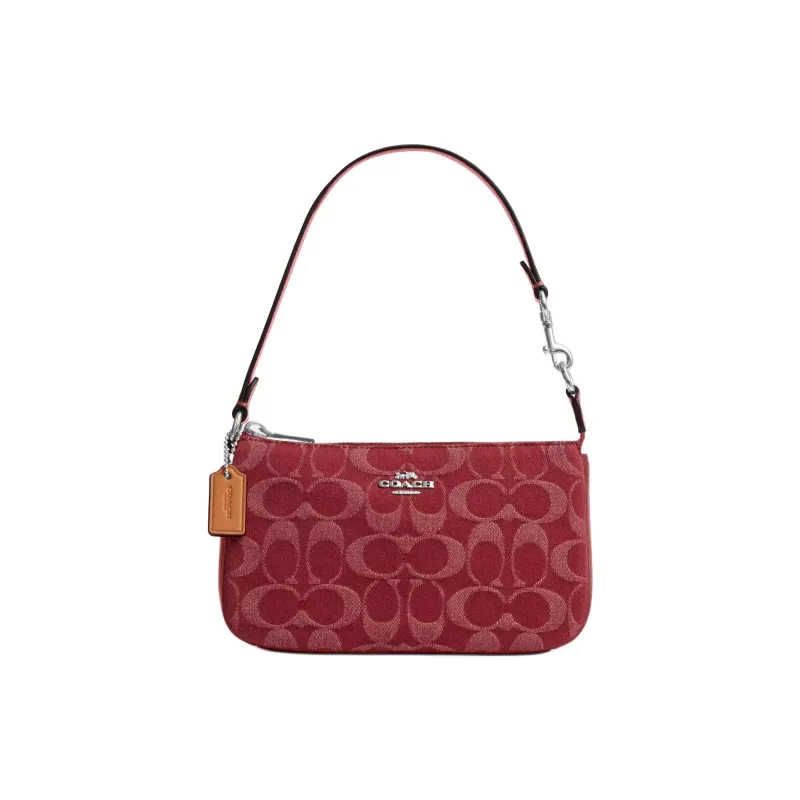 COACH Nolita Хлопковый с коровой кожей подмышечная сумка на плечо маленькая женская красная