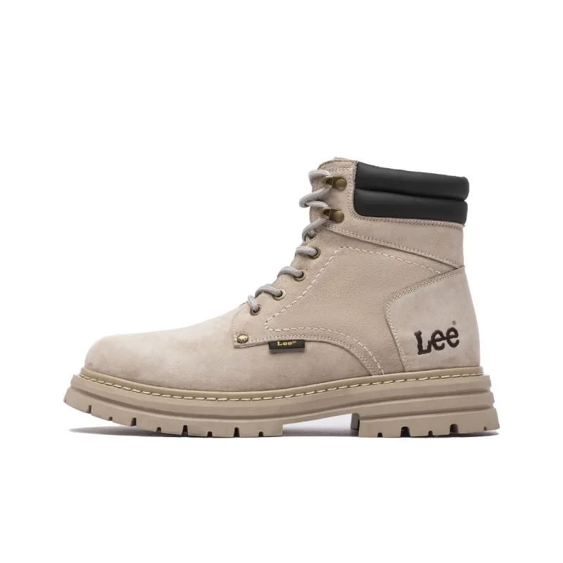 Lee Желтые Ботинки из Кожи Свиньи Короткие Мартин Мужские