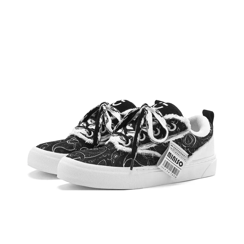 Miniso Скейтборд Кроссовки Низкие Тотем Черные Унисекс