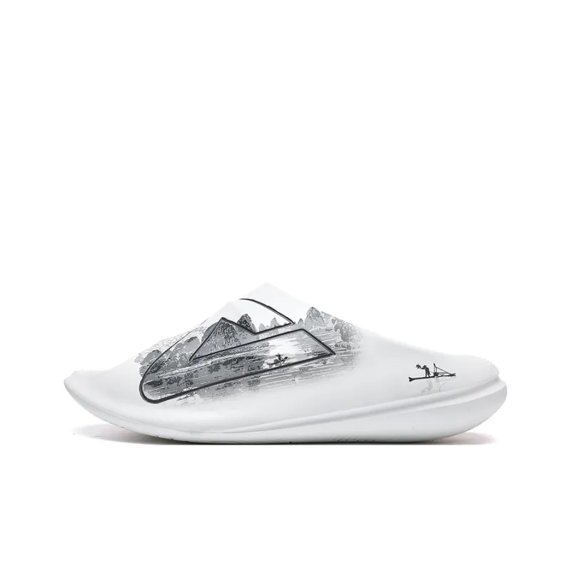 PEAK State Pole ЭВА Противоскользящие Износостойкие Амортизирующие Шлепанцы Мужские Белые Серые