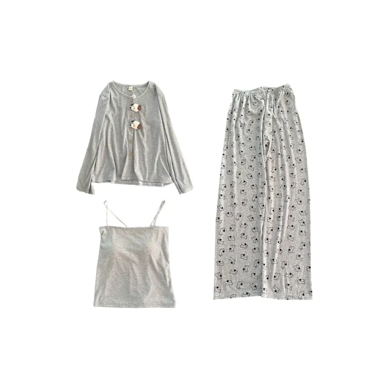 ЮЙЧЖАОЛИНЬ Пижамный комплект "Волшебные цветы" Весенний Осенний Сезон Женский