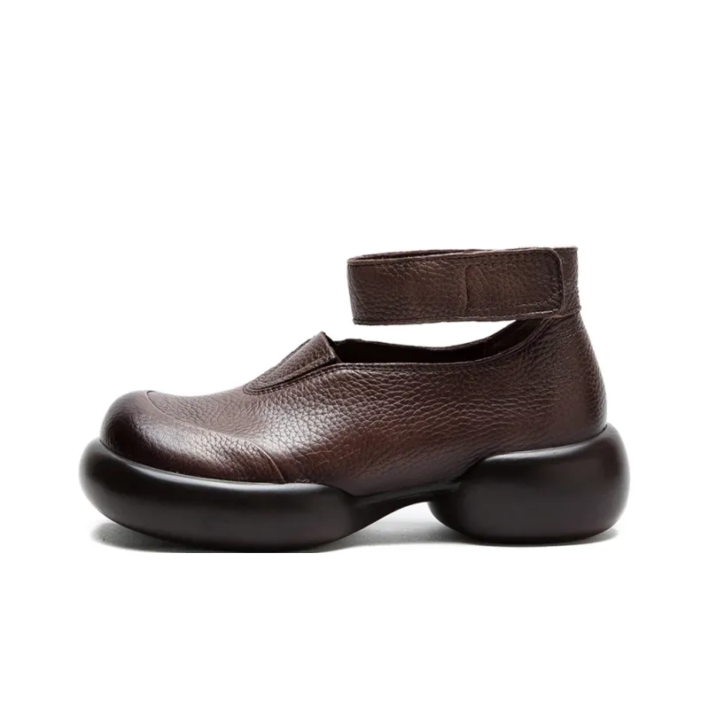 JIEZHOU Повседневная обувь из натуральной коровьей кожи 4 см для женщин