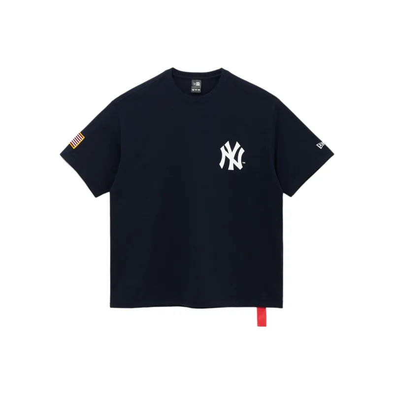 New Era X MLB T-Shirt Пара Трендовая и Универсальная Унисекс Морской Синий