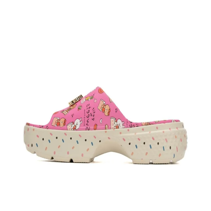 Crocs противоскользящие устойчивые к истиранию унисекс розовые шлепанцы