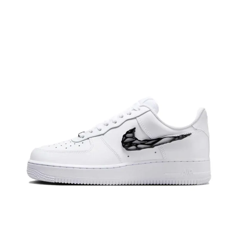 Nike Air Force 1 Slip-Resistant Abrasion-Resistant Low-Top Скейтборд Кроссовки Унисекс Белый Черный