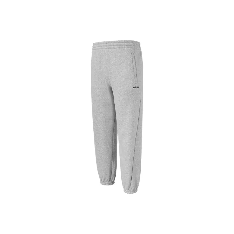 Adidas Однотонные с флисовой подкладкой эластичные манжеты вязаные тренировочные брюки мужские светло-серые