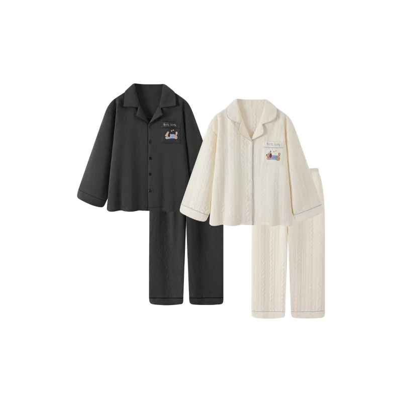 Maultiay Пижамный комплект Magic Цветочный Осенний Зимний Унисекс