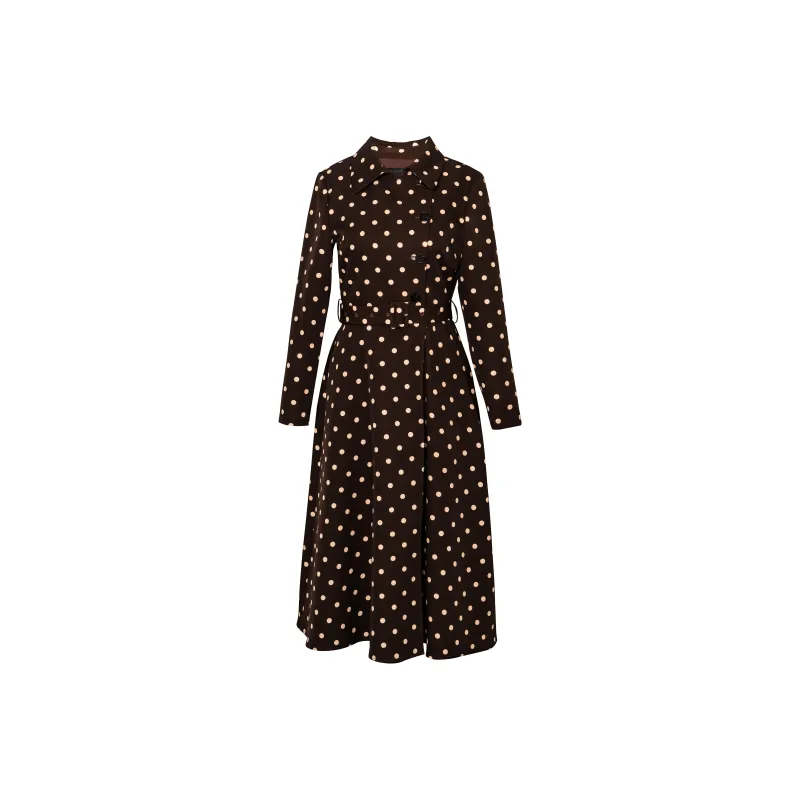 ROEYSHOUSE Длинное платье с длинными рукавами женское в горошек