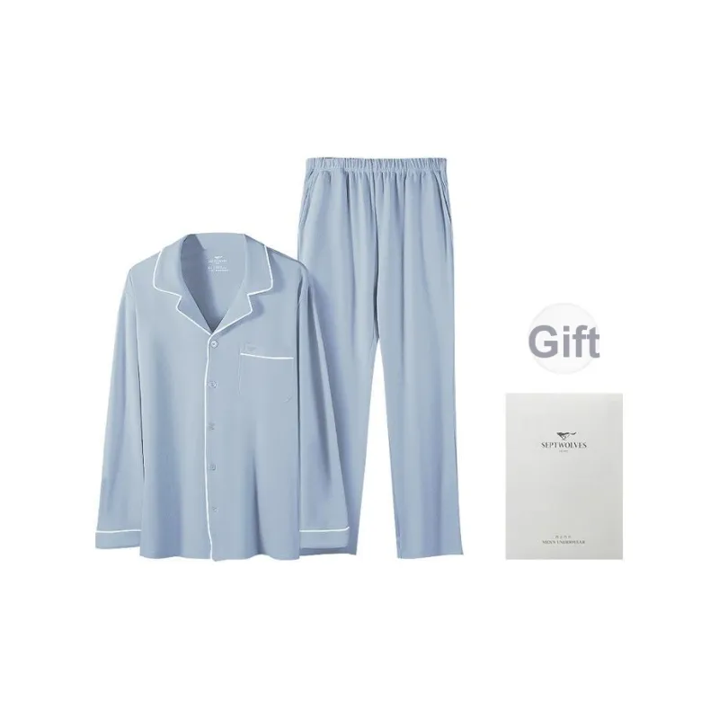 SEPTWOLVES Пижамный комплект "Магия Цветов" Осенний Зимний Мужской Подарочный набор + Сумка для покупок