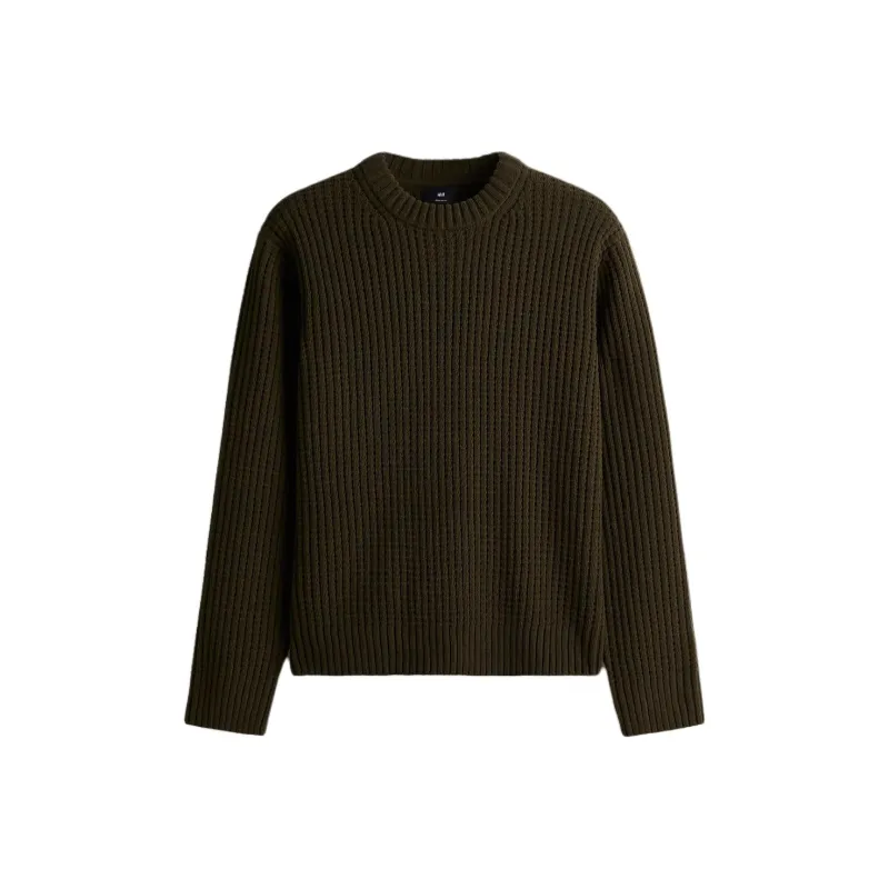 H M Темный хаки зеленый мужской свитеры